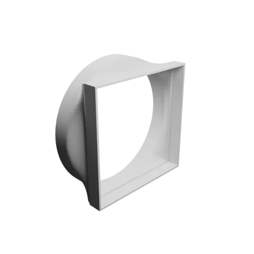 fichier 3D STL Adaptateur de tube rond ⌀145 mm vers rectangulaire 120×120 mm, épaisseur 2 mm