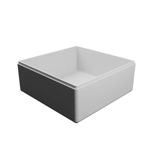 fichier 3D STL boîte à base carrée avec couvercle - 150×150×65 mm, paroi 4 mm