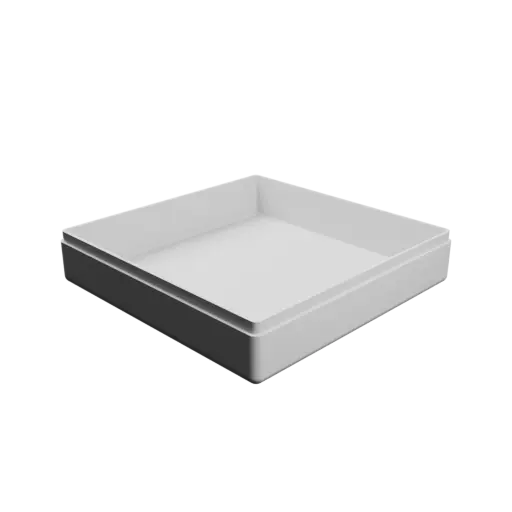 fichier 3D STL boîte carrée avec couvercle - 105×105×25 mm, paroi 2 mm