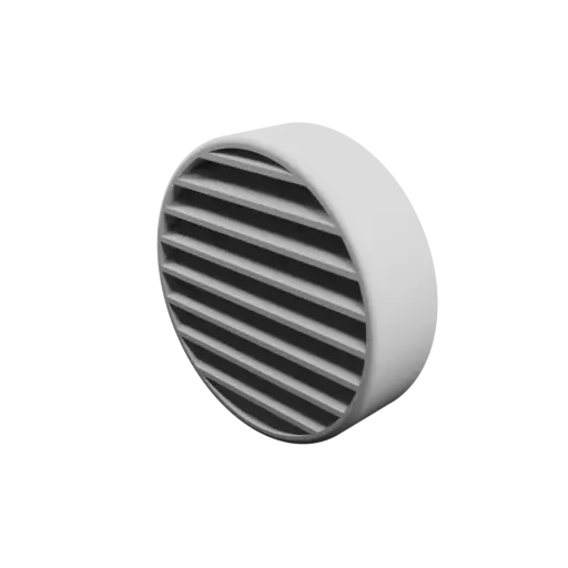 Round air vent STL 3D file ∅ 85.6 mm, slat angle: 30°