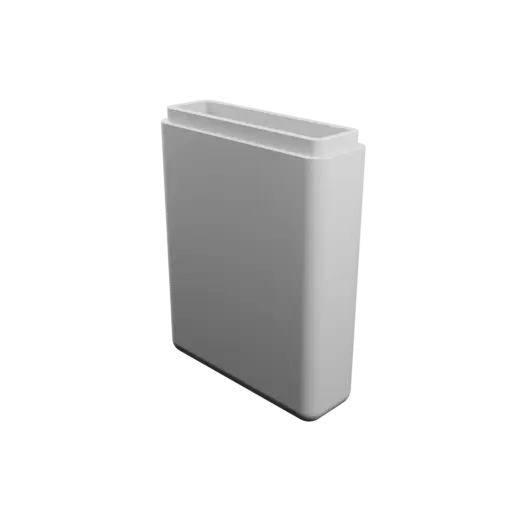 rectangular-base box with lid STL 3D file – 63×21×87 mm, wall thickness 4 mm