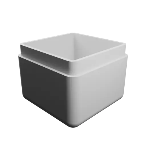 fichier STL boîte carrée avec couvercle - 29×29×26 mm, paroi 2 mm