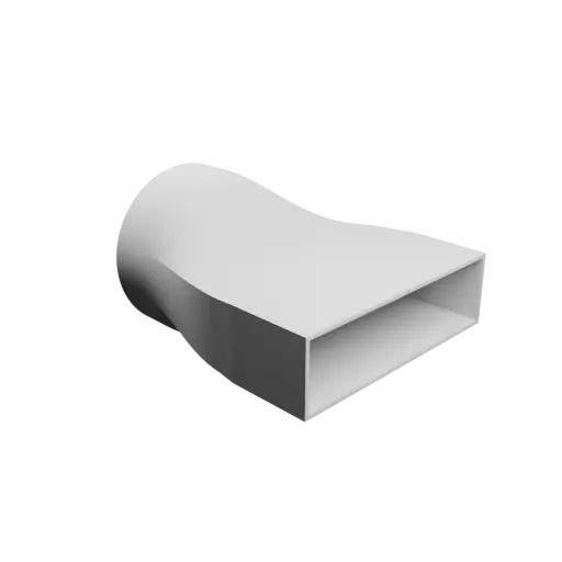fichier 3D STL Adaptateur de tube rond ⌀150 mm vers rectangulaire 200×55 mm, épaisseur 3 mm
