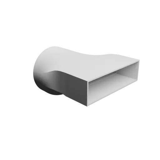 fichier 3D STL Adaptateur de tube rond ⌀150 mm vers rectangulaire 200×55 mm, épaisseur 3 mm + décalage
