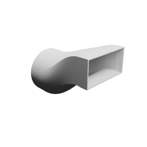 fichier 3D STL Adaptateur de tube rond ⌀120 mm vers rectangulaire 120×60 mm, épaisseur 2 mm + décalage
