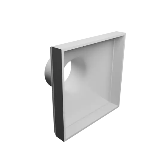 fichier STL Adaptateur de tube rond ⌀60 mm vers rectangulaire 120×120 mm, épaisseur 3 mm
