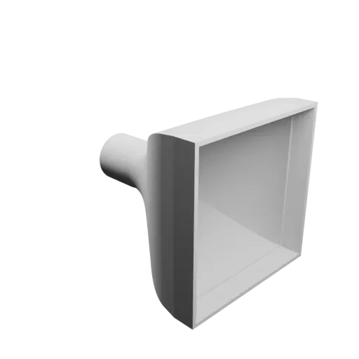 fichier 3D STL Adaptateur de tube rond ⌀40 mm vers rectangulaire 120×120 mm, épaisseur 3 mm