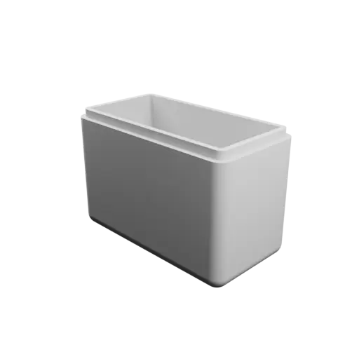 fichier 3D STL boîte à base rectangulaire avec couvercle - 95×50×70 mm, paroi 5 mm