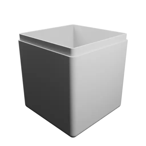 fichier STL boîte carrée avec couvercle - 51×51×58 mm, paroi 2 mm