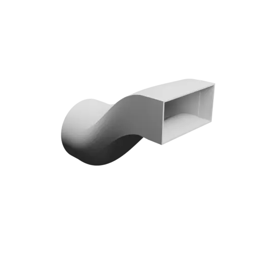 fichier STL Adaptateur de tube rond ⌀124.3 mm vers rectangulaire 120.3×60.3 mm, épaisseur 2 mm + décalage
