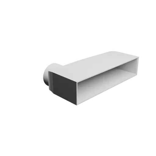 Modèle 3D Fichier STL Adaptateur de tube rond ⌀99.8&nbsp;mm vers rectangulaire 300×60&nbsp;mm, épaisseur 5&nbsp;mm + décalage