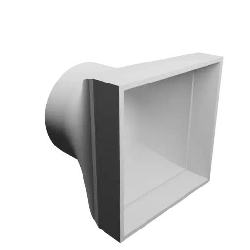 fichier STL Adaptateur de tube rond ⌀76 mm vers rectangulaire 92×92 mm, épaisseur 3 mm