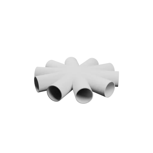 10 ways connector STL 3D model – Outer diameter 49 mm, wall thickness 2 mm
