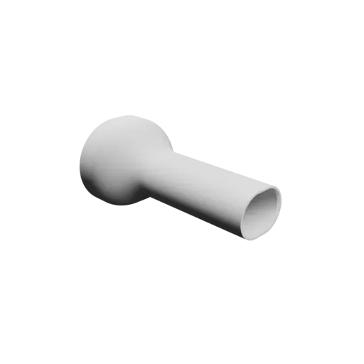 Oval hose adapter STL 3D file 79x68 mm to 40x30 mm – transition: 40 mm