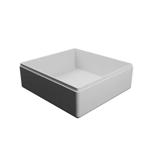 fichier 3D STL boîte à base rectangulaire avec couvercle - 120×114×44 mm, paroi 3 mm