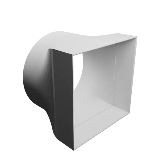 fichier 3D STL Adaptateur de tube rond ⌀195 mm vers rectangulaire 185×185 mm, épaisseur 3 mm