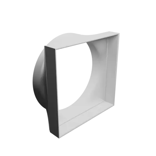 fichier 3D STL Adaptateur de tube rond ⌀195 mm vers rectangulaire 185×185 mm, épaisseur 3 mm