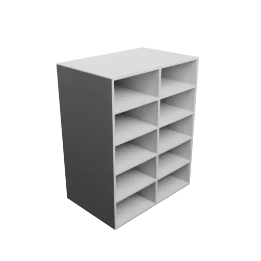 fichier STL Casier de rangement 10 tiroirs 80×38×110 mm, épaisseur: 4 mm
