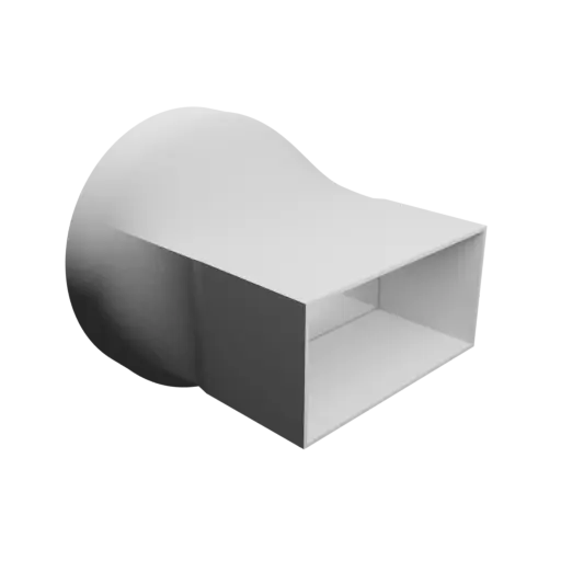 fichier 3D STL Adaptateur de tube rond ⌀250 mm vers rectangulaire 200×100 mm, épaisseur 3 mm
