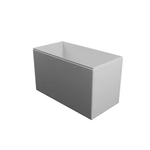 modèle 3D STL boîte à base rectangulaire avec couvercle - 204×104×124 mm, paroi 2 mm