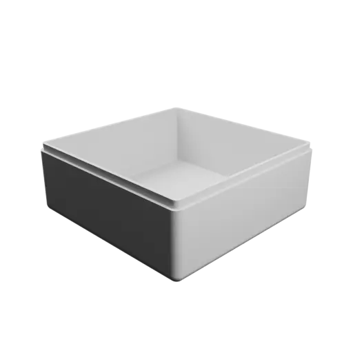 fichier 3D STL boîte carrée avec couvercle - 106×106×45 mm, paroi 3 mm