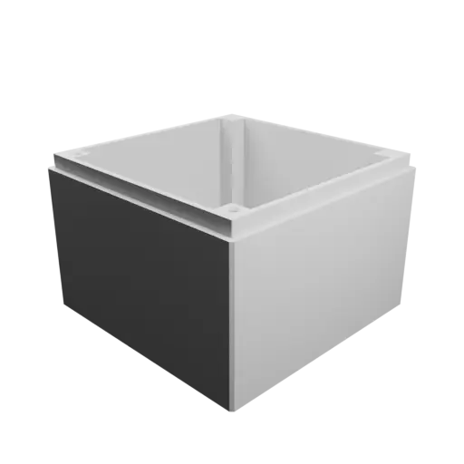 Enclosure with screw-mounted lid STL 3D file: 90×90×65 mm (with ventilation on the lid and under the enclosure)