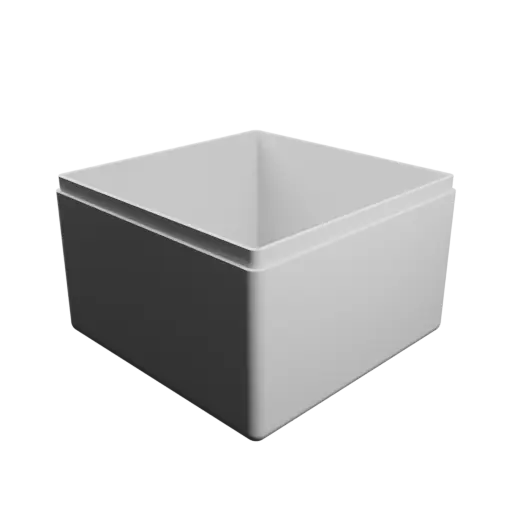 modèle 3D STL boîte à base carrée avec couvercle - 76×76×50 mm, paroi 2 mm