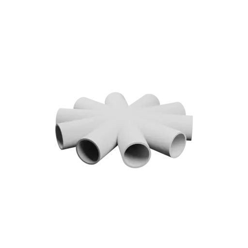 star-pattern connector 10 ways STL 3D model – Outer diameter 49 mm, wall thickness 3 mm