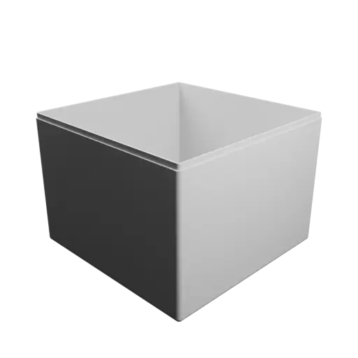 modèle 3D STL boîte carrée avec couvercle - 150×150×110 mm, paroi 2 mm