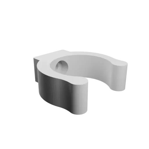 Clip-on tube support Ø26 mm STL file · Pan head screw Ø4 mm