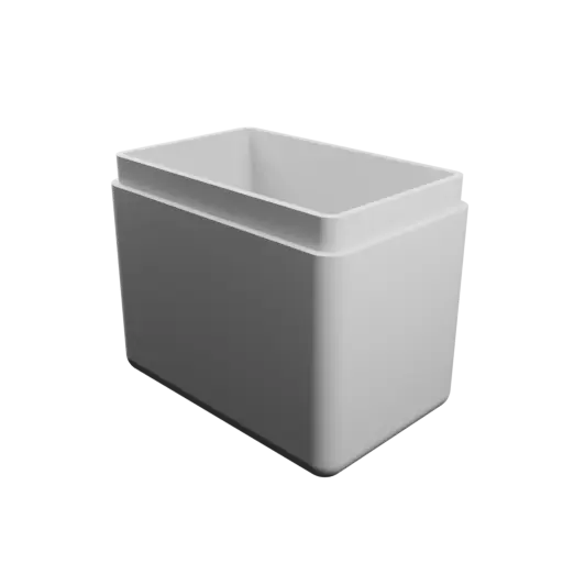 rectangular-base box with lid STL file – 43×28×38 mm, wall thickness 2 mm