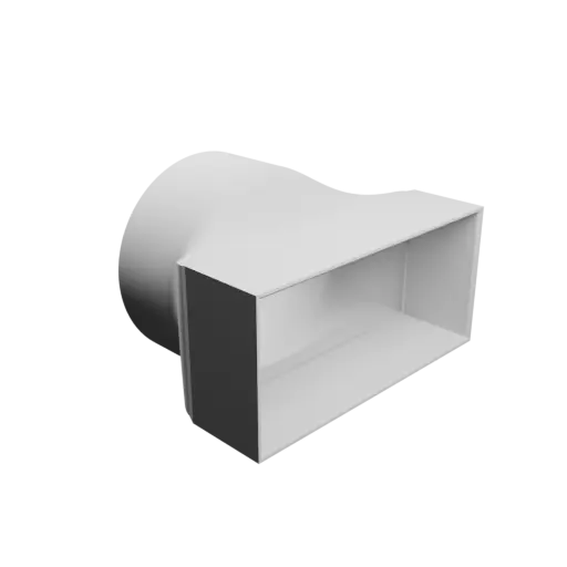 fichier STL Adaptateur de tube rond ⌀80 mm vers rectangulaire 106×49 mm, épaisseur 2 mm
