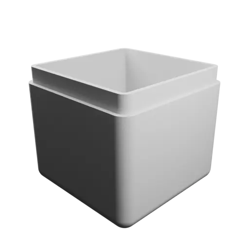 cube box with lid STL file – 35×35×35 mm, wall thickness 2 mm