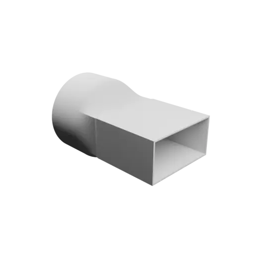 fichier 3D STL Adaptateur de tube rond ⌀124 mm vers rectangulaire 110×55 mm, épaisseur 2 mm