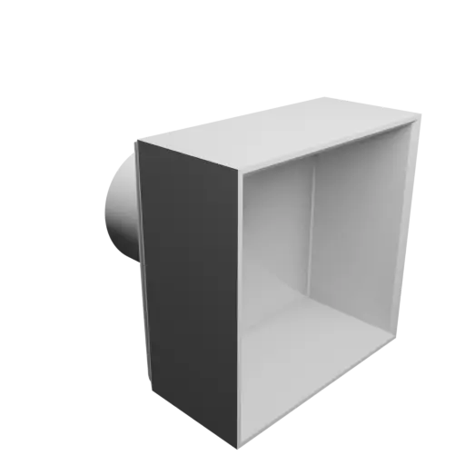 Modèle 3D Fichier STL Adaptateur de tube rond ⌀48.5&nbsp;mm vers rectangulaire 80×80&nbsp;mm, épaisseur 3&nbsp;mm