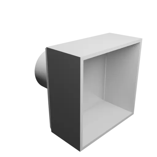 fichier 3D STL Adaptateur de tube rond ⌀48.5 mm vers rectangulaire 80×80 mm, épaisseur 3 mm