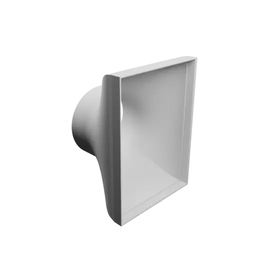 fichier 3D STL Adaptateur de tube rond ⌀80 mm vers rectangulaire 104.5×145.4 mm, épaisseur 2 mm + décalage
