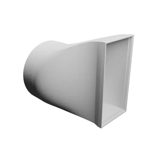 fichier STL Adaptateur de tube rond ⌀80 mm vers rectangulaire 50×100.5 mm, épaisseur 2 mm + décalage