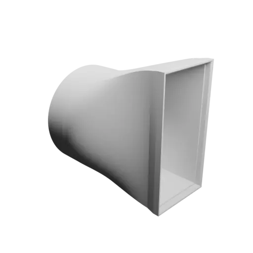 fichier 3D STL Adaptateur de tube rond ⌀80 mm vers rectangulaire 50×100.5 mm, épaisseur 2 mm + décalage