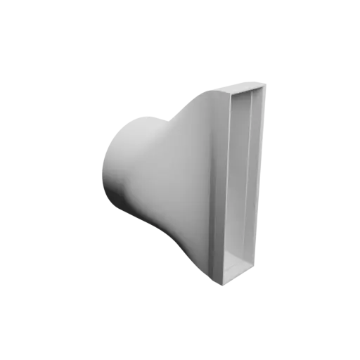 fichier STL Adaptateur de tube rond ⌀80 mm vers rectangulaire 35×144 mm, épaisseur 2 mm + décalage