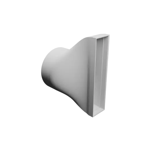 fichier STL Adaptateur de tube rond ⌀80 mm vers rectangulaire 31×140 mm, épaisseur 2 mm + décalage