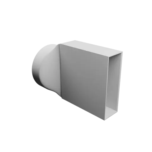 Modèle 3D Fichier 3D STL Adaptateur de tube rond ⌀84&nbsp;mm vers rectangulaire 31×100&nbsp;mm, épaisseur 2&nbsp;mm + décalage