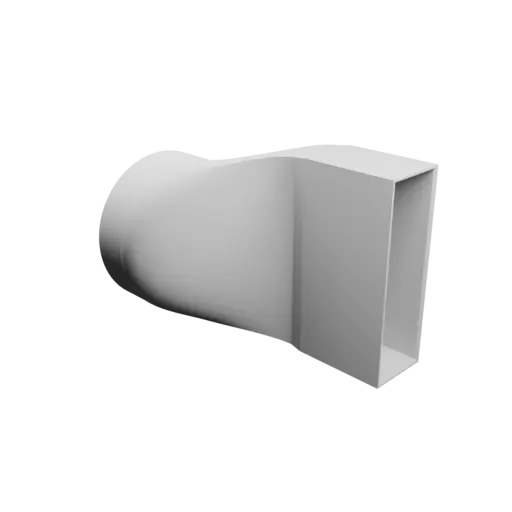 fichier STL Adaptateur de tube rond ⌀84 mm vers rectangulaire 31×100 mm, épaisseur 2 mm + décalage