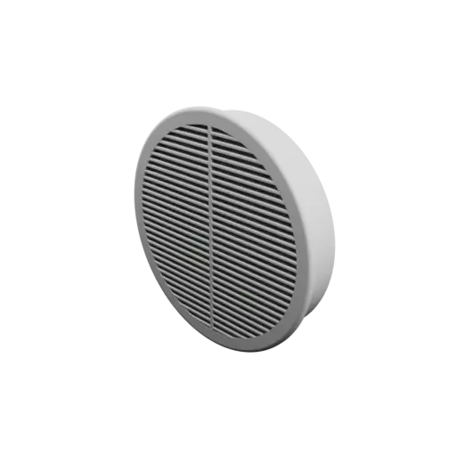 Round air vent STL 3D file ∅ 117 mm, slat angle: 10° with central reinforcement