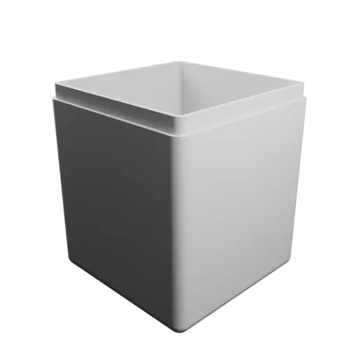 modèle 3D STL boîte à base carrée avec couvercle - 50×50×60 mm, paroi 2 mm