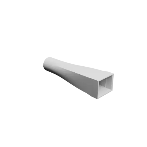 fichier 3D STL Adaptateur de tube rond ⌀35.5 mm vers rectangulaire 43.6×32.9 mm, épaisseur 3 mm