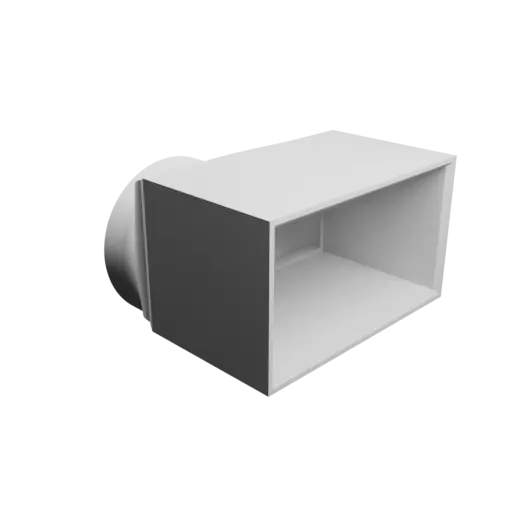 fichier STL Adaptateur de tube rond ⌀78 mm vers rectangulaire 100×55 mm, épaisseur 4 mm + décalage