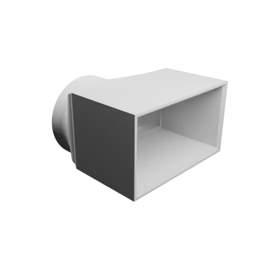 fichier 3D STL Adaptateur de tube rond ⌀78 mm vers rectangulaire 100×55 mm, épaisseur 4 mm + décalage