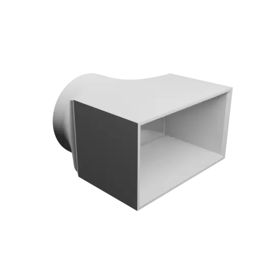 fichier 3D STL Adaptateur de tube rond ⌀78 mm vers rectangulaire 100×55 mm, épaisseur 4 mm + décalage