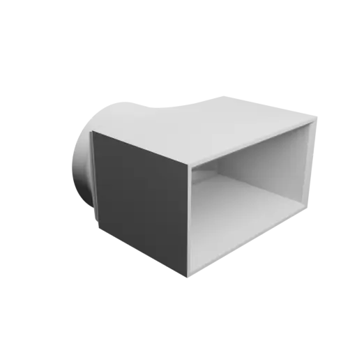 fichier 3D STL Adaptateur de tube rond ⌀78 mm vers rectangulaire 100×51 mm, épaisseur 4 mm + décalage